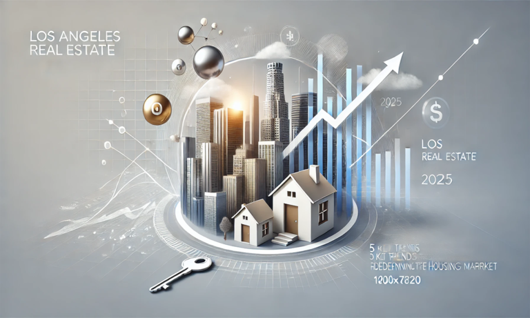 Skyline view of Los Angeles highlighting key real estate trends in 2025, showcasing future investment opportunities.